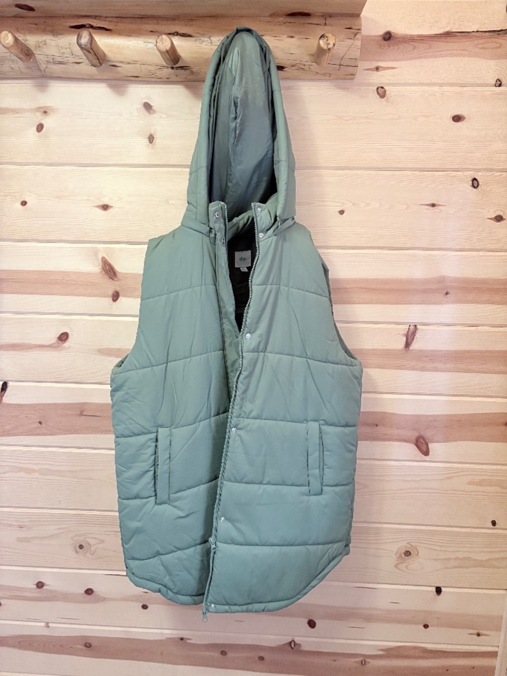 Dip Hooded Puffer Long Vest - XL